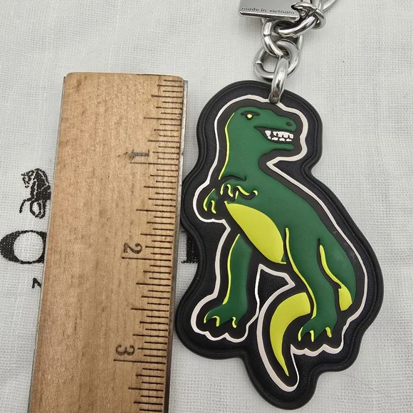 Coach Rexy, Green and Yellow Dinosaur Keychain/ Bag Charm - Picture 8 of 10
